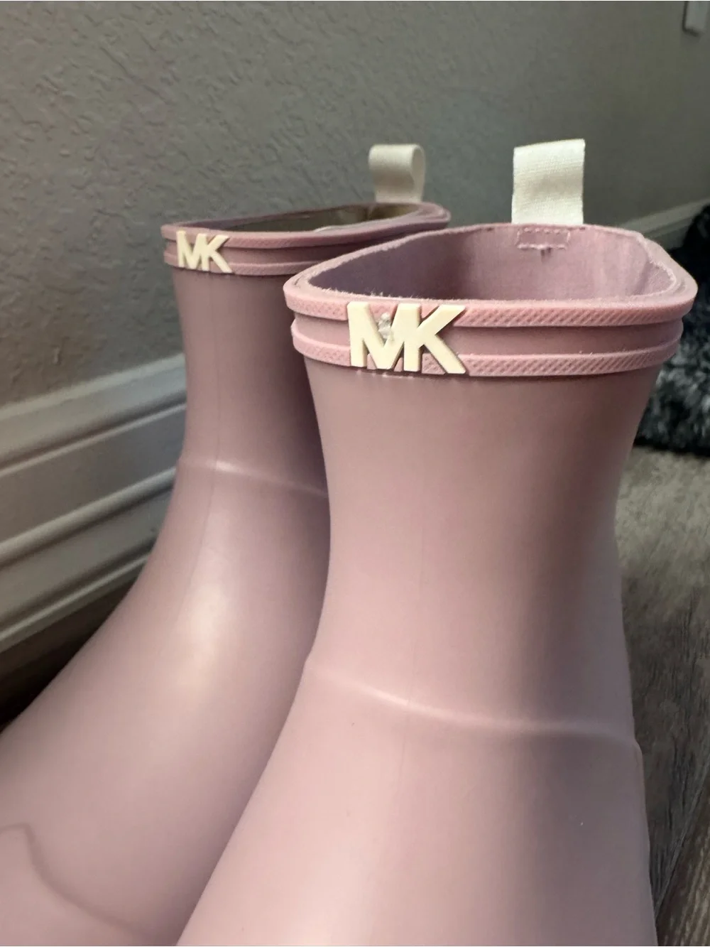 Michael Kors Blush Pink Mac Rain Boots with MK Logo